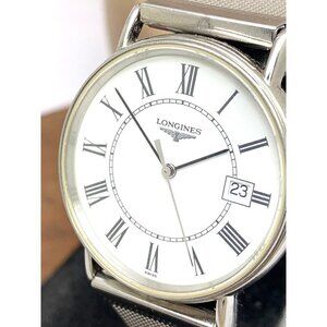 Longines Unisex Watch L23214116 Swiss Quartz White Dial 33mm Mesh Silver…